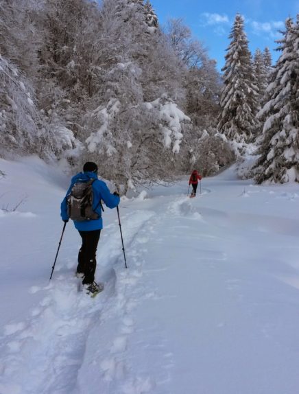 Tocht met sneeuwraketten: Le creux de Lachat